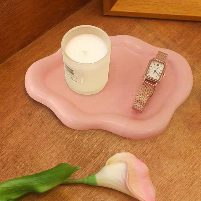 Ceramic Jewelry Tray Trinket Dish, Decorative Cloud Vanity Key Tray