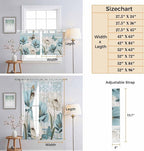 Spring Floral Kitchen Curtains 36 Inch Length, Small Window Curtains Tab Top - Image 8