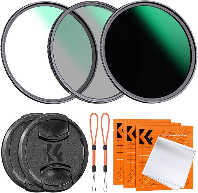 K&F CONCEPT 67mm CPL MCUV ND1000 Lens Filter 2 Lens Caps Kits Waterproof by KFCONCEPT