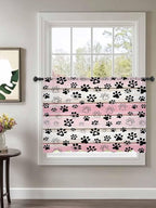Sheer Curtains 45 Inch Length, Vintage Farmhouse Country Wooden Grain Privacy - Image 2