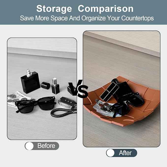 Valet Tray PU Leather Key Holder Bowl
