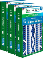 Filterbuy 14.5x27x5 Air Filter MERV 13 Optimal Smoke & Allergy Defense by Filterbuy