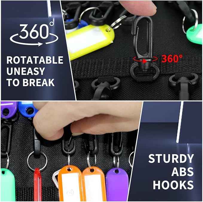 Portable Zippered Key Case, Organizer Waterproof Key Binder
