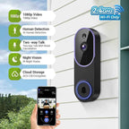 1080P Wireless Video Doorbell Camera, Smart Outdoor Surveillance Cam, FHD Live