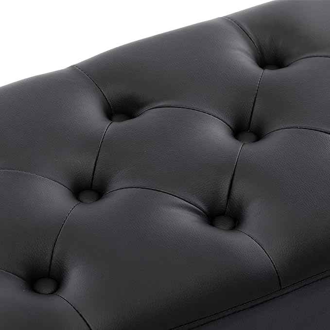 DUHOME Button-Tufted Ottoman Bench, Upholstered Bedroom Benches Footrest Stool