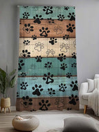 Sheer Curtains 108 Inches Long, Vintage Farmhouse Country Wooden Grain Privacy - Image 2