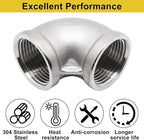 1Pc 304 Stainless Steel 90 Degree Elbow 1" NPT Female x 1" NPT Female Threaded - Image 3