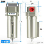 TAILONZ PNEUMATIC 3/4" NPT Industrial Grade Heavy Duty Particulate Air Filter - Image 2