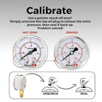Glycerin-Filled Pressure Gauge, Brass Internal 2-Inch Gauge, Stainless Steel - Image 8