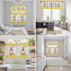 Yellow Gnomes Kitchen Curtains Set 3 Piece - Image 4