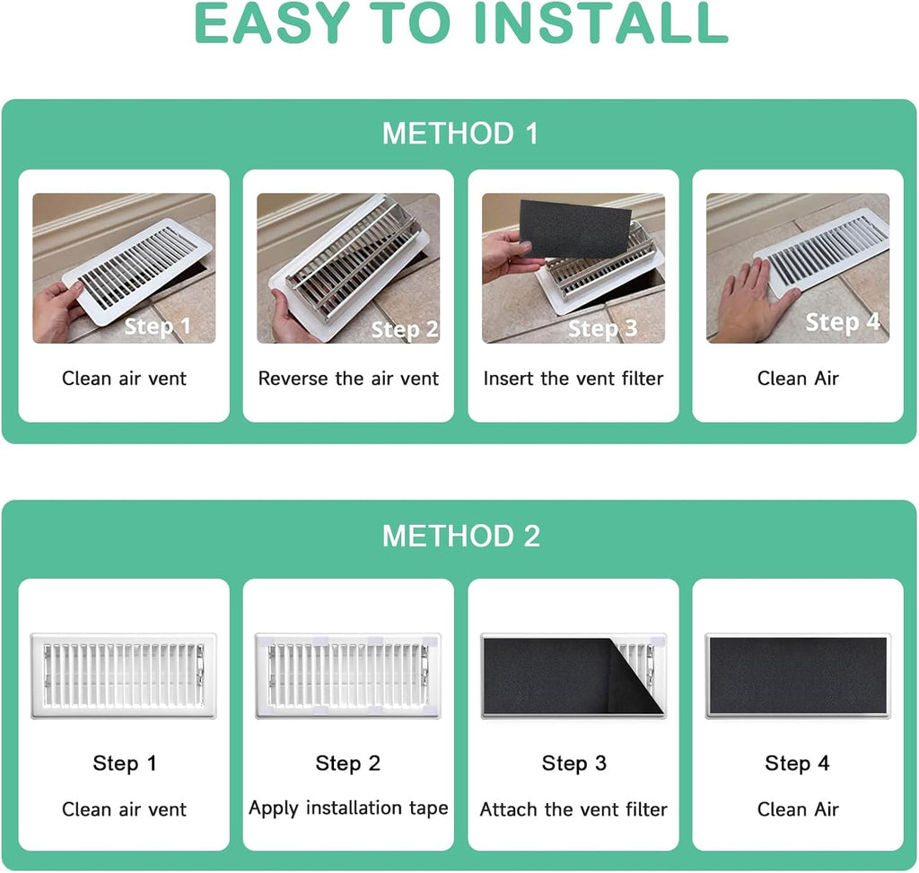 Air Vent Filter 4"x10" Activated Charcoal Carbon Floor Heater Filter