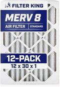 Filter King 12x30x1 Air Filter | 12-PACK | MERV 8 HVAC Pleated A/C Furnace by FilterKing