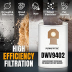 POWERTEC DWV9402 Fleece Bags for Dewalt 5PK, for Dewalt DWV010, DWV015 8 & 10 - Image 4