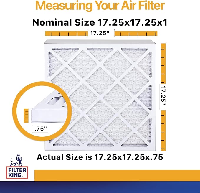 Filter King 17.25x17.25x1 Air Filter | 12-PACK | MERV 13 HVAC Pleated A/C - Image 2