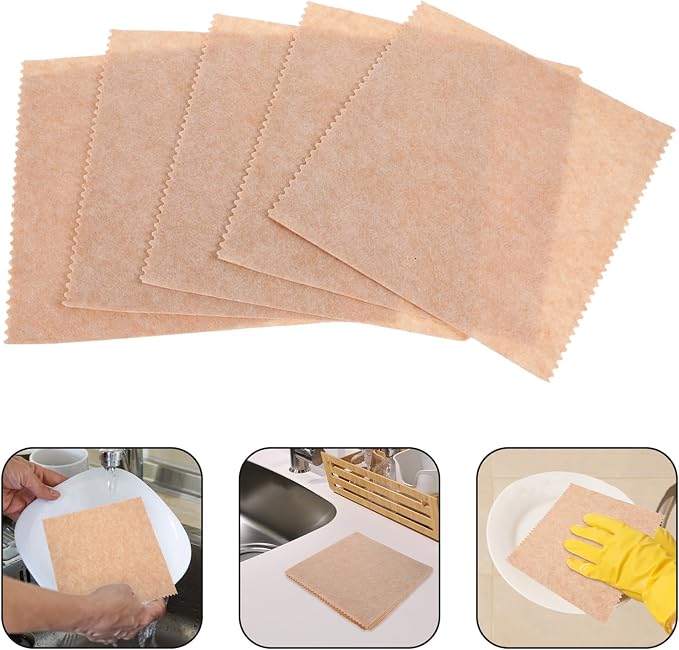 Happyyami 10pcs Loofah Dish Washing Towels 25x25cm Plant Kitchen Dishcloths - Image 7