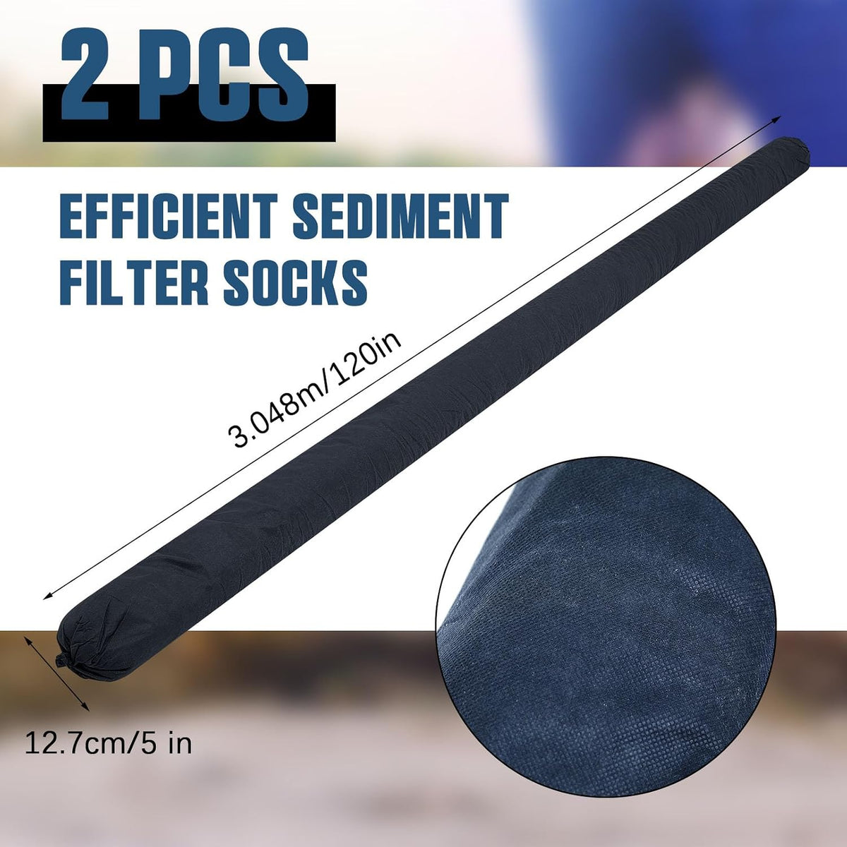 2 Pcs Sediment Filter Erosion Control Blanket Silt Fence Sock with