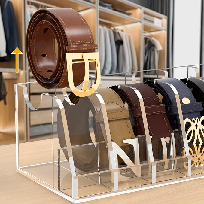 FEMELI Belt Organizer Acrylic Clear Case Storage Holder - Image 7