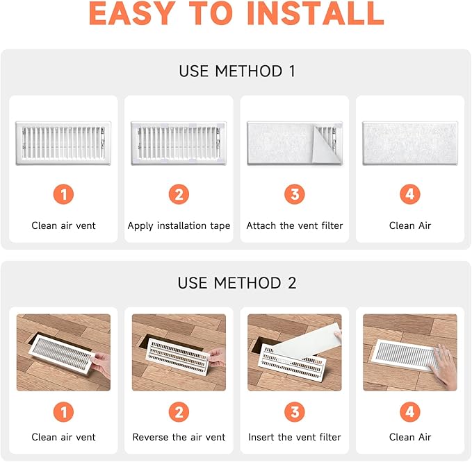 4 x 10 Inch Air Vent Filter for Home Ceiling Thin, ULTRA GREEN Floor Filters - Image 4