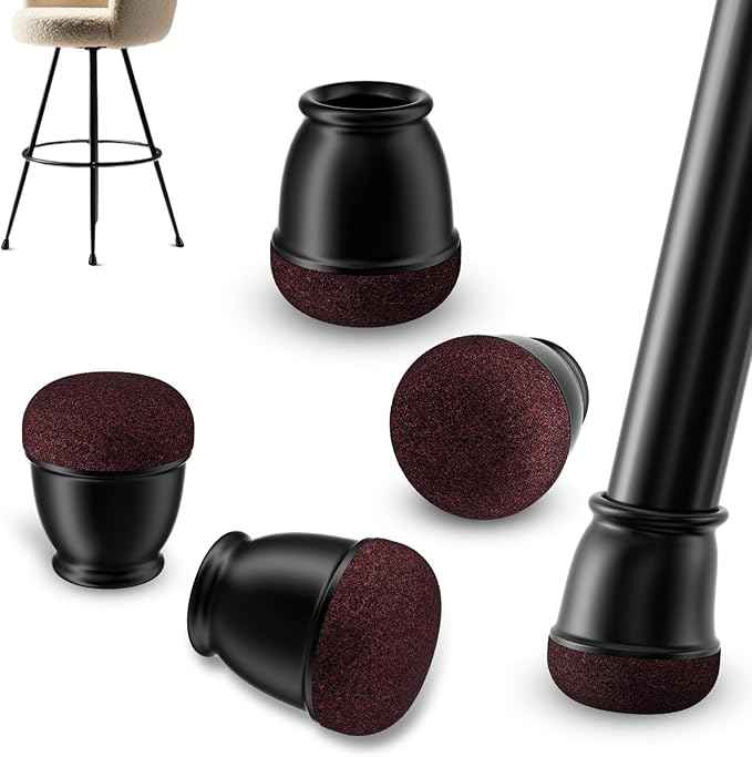 Ezprotekt 24 Pcs Extra Small Chair Leg Floor Protectors, Silicone Felt Chair