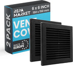 Repa Market 6 x 6 Inch Black Square Air Vent Cover by RepaMarket