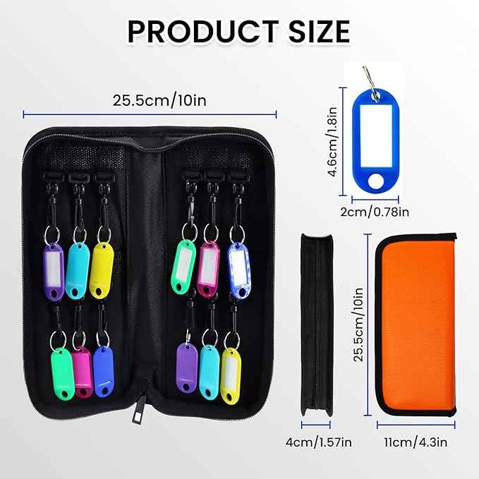 Key Organizer, Zippered Key Case, Fireproof and Waterproof Key Binder