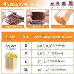 Ezprotekt 24 Pcs Clear Square Chair Leg Floor Protectors