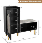 HLR Storage Bench Set of 2, L-Shaped Storage Cabinet