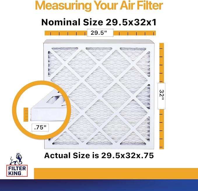 Filter King 29.5x32x1 Air Filter | 4-PACK | MERV 13 HVAC Pleated A/C Furnace - Image 2