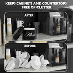 Black Basket Coffee Filter Holder With Lid - Round Container for