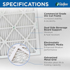 Glasfloss ZL 18x22x1 MERV 10 AC Furnace Air Filters.. Actual Size: 17-3/4 x - Image 2