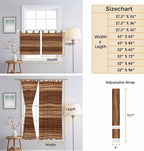 Brown Western Kitchen Curtains 36 Inch Length, Small Window Curtains Tab Top - Image 8