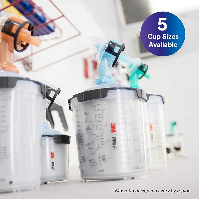 3M PPS 2.0 Spray Gun Cup, Lids and Liners Kit, 6 Ounces, 200-Micron Filter - Image 7
