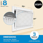 Simply 16x25x2 Air Filter, MERV 8, 12 Pack, Furnace Air Filter - Image 3