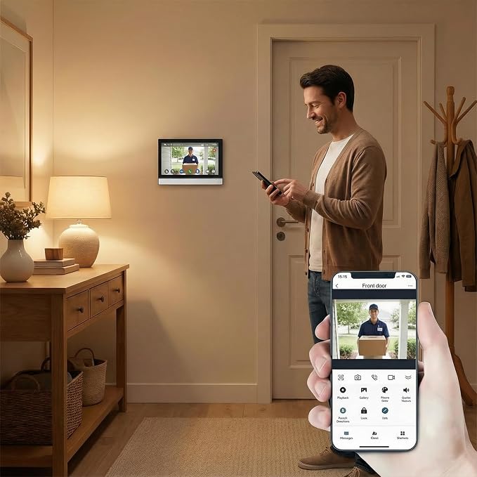 7-Inch Touchscreen Video Doorbell & Indoor Display Set. Wired via 4-Core Cable - Image 6