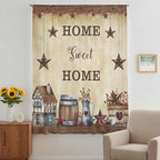 Farm Sheer Curtains 96 Inch Length American Country Barn Star Vintage Berry - Image 5
