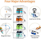 10 Pack Large Shoe Boxes Clear Plastic Stackable, Shoe Storage Organizer - Image 4