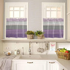 Country Wood Board Gray Purple Window Valance Curtains, Farmhouse Gradient - Image 3