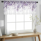 Eucalyptus Leaves Sheer Valance Curtains - Image 3