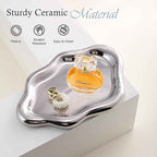Ceramic Jewelry Tray Trinket Dish, Decorative Cloud Vanity Key Tray