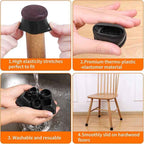 Ezprotekt 24 Pcs Round Silicone Chair Leg Floor Protectors