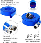 DAVCO 2" ID × 50 ft Pool Backwash Hose, Heavy Duty Reinforced Blue PVC Lay Flat - Image 3
