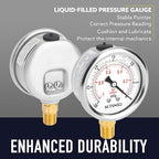 2-1/2" Dial Size, -30 inHg-0 Pressure Gauge, Glycerin Liquid Filled, 1/4" NPT - Image 3