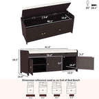 HOMEFORT 41.3" Shoe Bench with Lift Top Storage, Entryway Bench with Cushioned