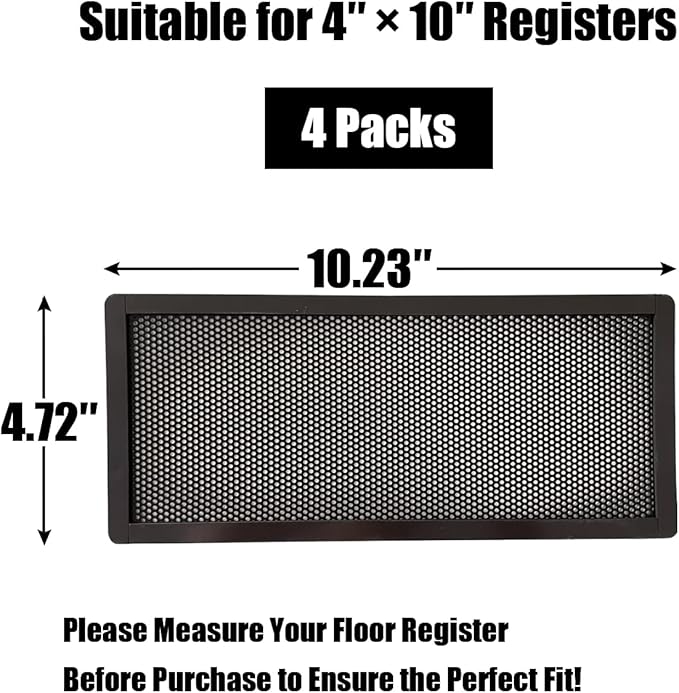Floor Register Vent Cover- 4"x10" Magnetic Air Vent Screen Mesh Cover - Image 7
