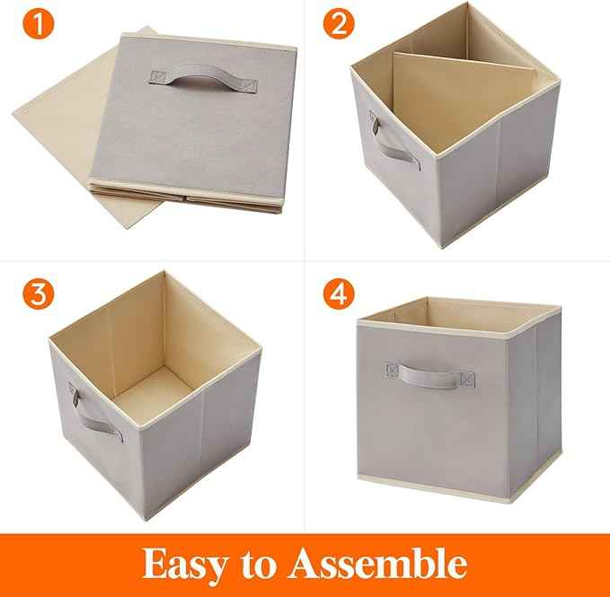 Lifewit 13 Inch Cube Storage Bins, 12 Packs Storage Cubes Foldable Decorative