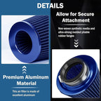 Universal Clamp-On Air Intake Filter, High Performance, Washable Filter - Image 9