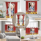 Pig Sunflowers Kitchen Curtains 36 Inch Length, Small Window Curtains Tab Top - Image 7