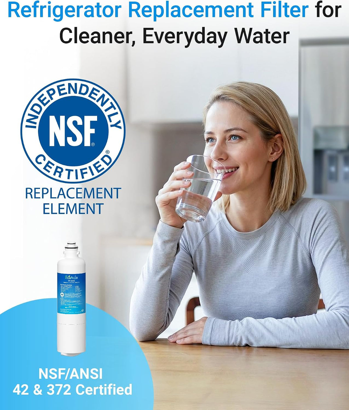 EcoAqua 11032531 Water Filter Replacement for Bosch® BORPLFTR50