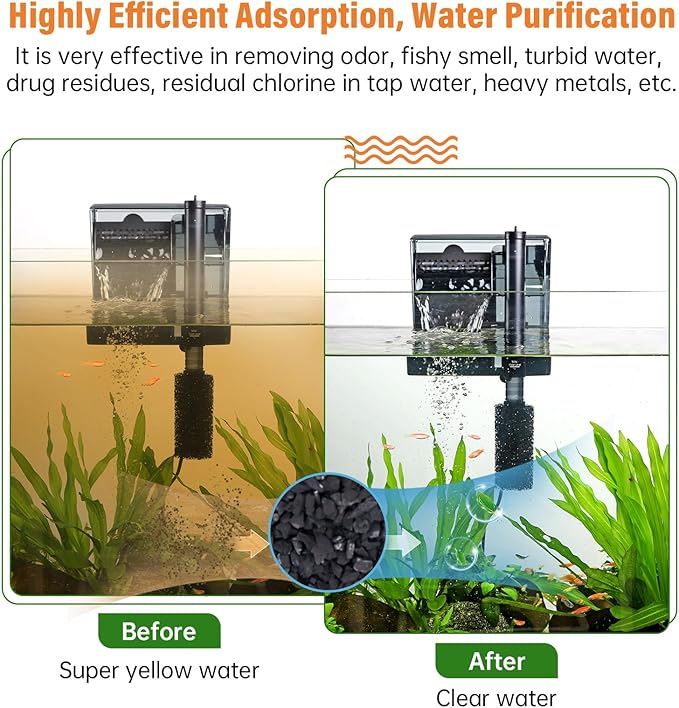 hygger Aquarium Activated Carbon, Premium Natural Coconut Shell Activated - Image 3