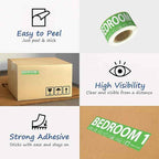 750 Moving Labels for 4 Bedroom Home — Color-Coded Room Stickers & Fragile